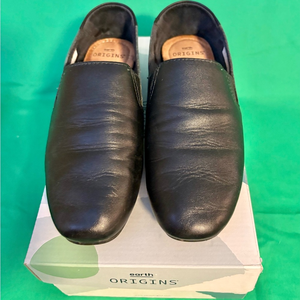 Earth Origins Women’s Loafers Ryanne Black Leather-6 Wide